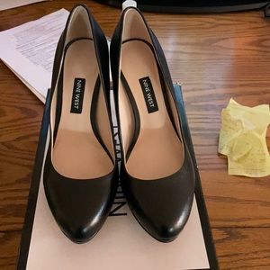 Black platform heels. Nine West.